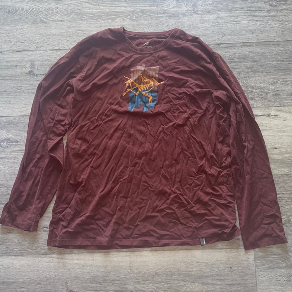 Men’s Brown Arc’teryx Logo Long Sleeve
